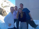 The remaining four ski trip participants.  Snow on my arm.